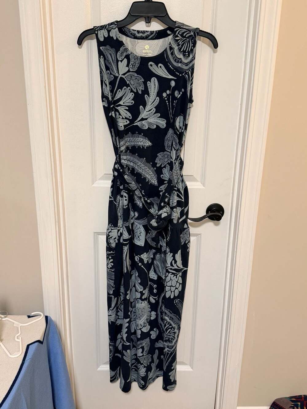 Spartina 449 Atalia Midi Dress in Serpentine Foliage Slate XXS